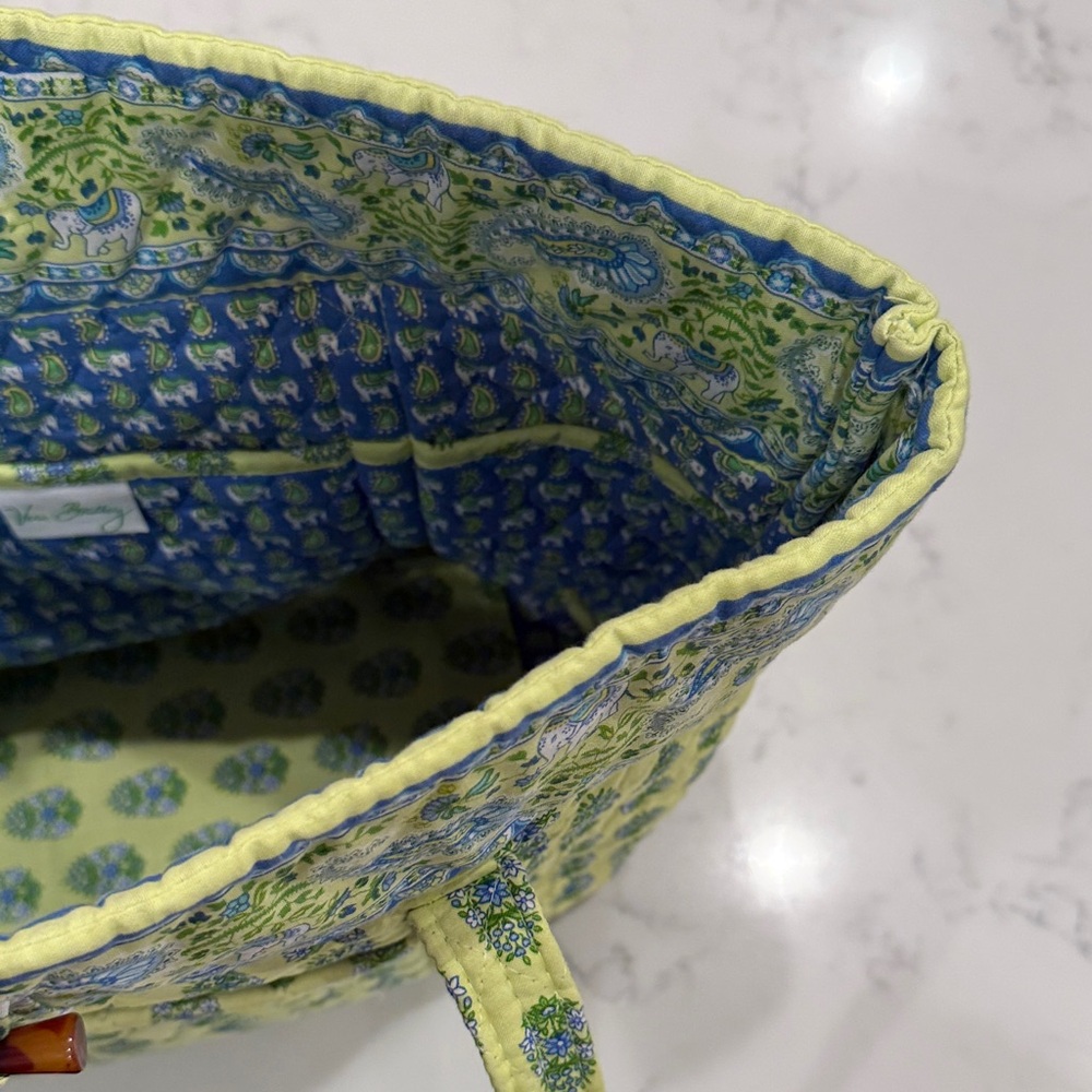 Vera Bradley Paisley Green and Blue Tote - Picture 5 of 8
